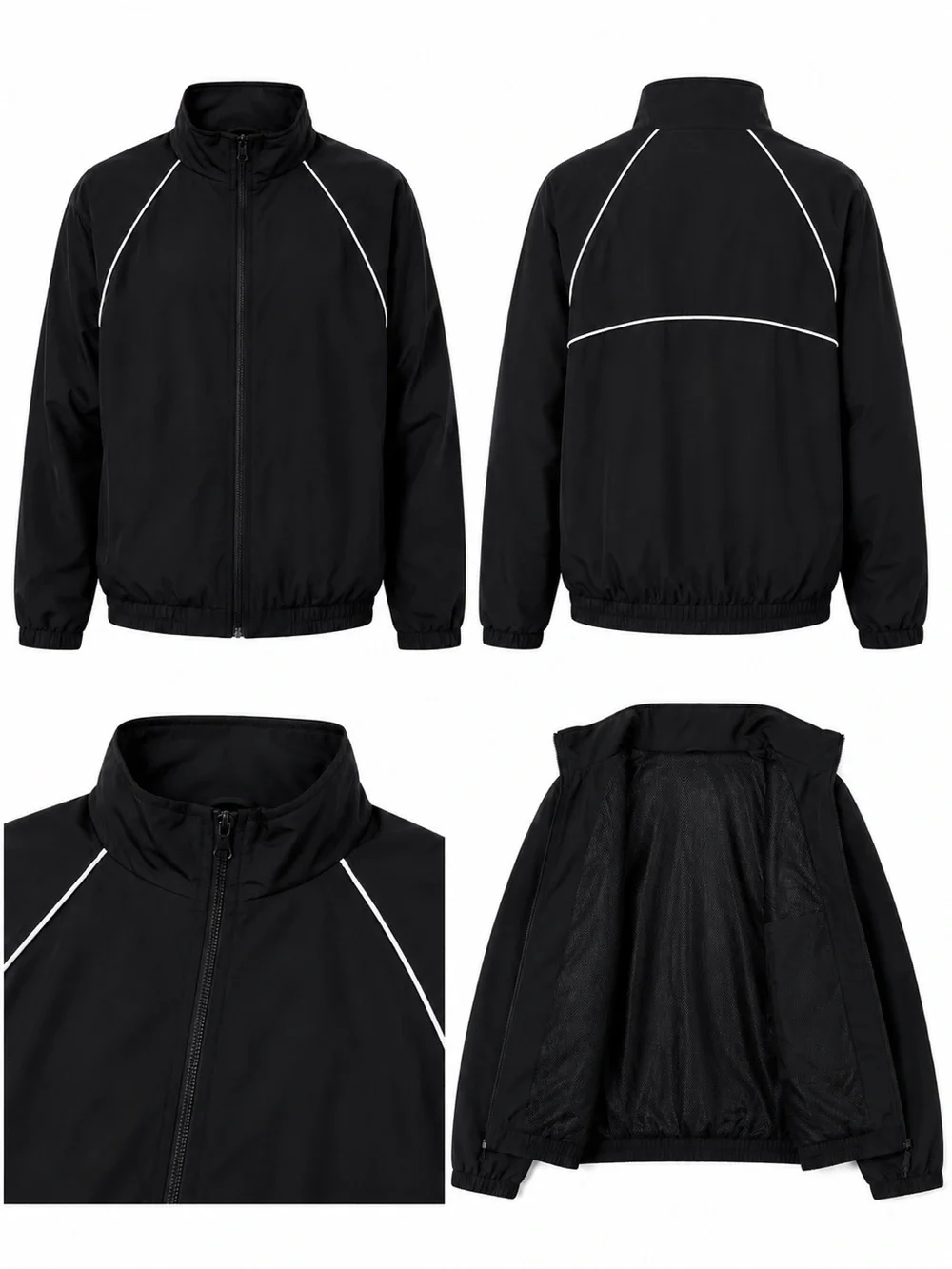 Daisy Fuentes Fit Women’s Black Lightweight Zip-Up Athletic Jacket